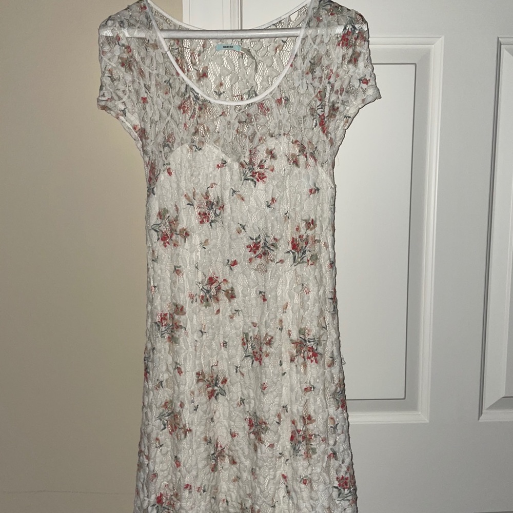 Urban Outfitters White Lace Floral Dress